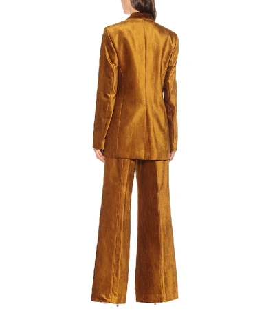 Shop Dorothee Schumacher Glamorous Velvet Blazer In Gold