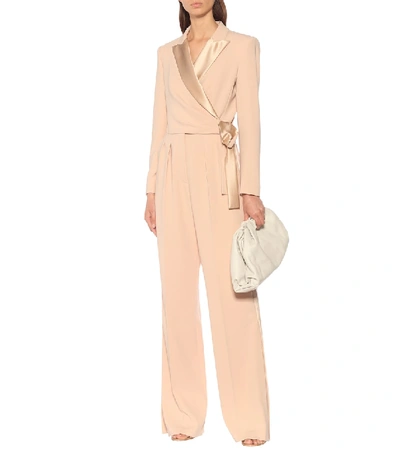 Shop Max Mara Dover Wide-leg Cady Jumpsuit In Pink