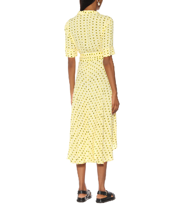 ganni yellow floral dress
