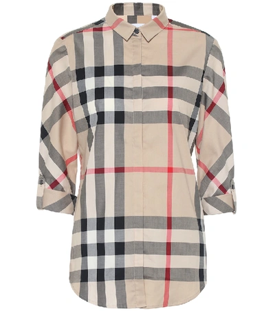 Shop Burberry New Classic Check Cotton Shirt In Beige