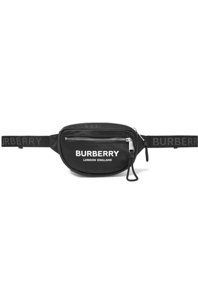 Shop Burberry Printed Shell Belt Bag In Black