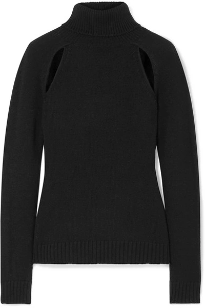 Shop Tom Ford Cutout Cashmere Turtleneck Sweater In Black