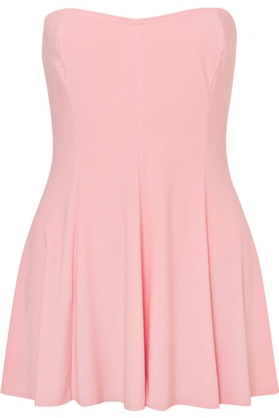 Shop Norma Kamali Strapless Swim Dress In Pastel Pink