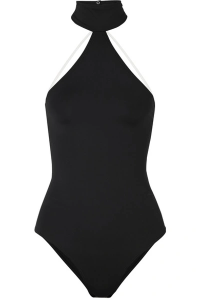 Shop Rudi Gernreich Halterneck Swimsuit In Black