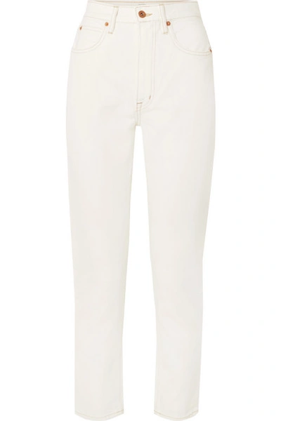 Shop Slvrlake Beatnik Ankle Cropped High-rise Slim-leg Jeans In White