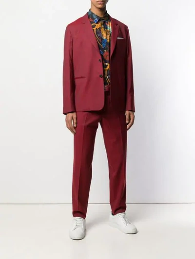 Shop Paul Smith Tailored-fit Wool Suit In Red