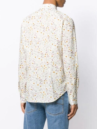 Shop Paul Smith Floral Print Shirt In Yellow