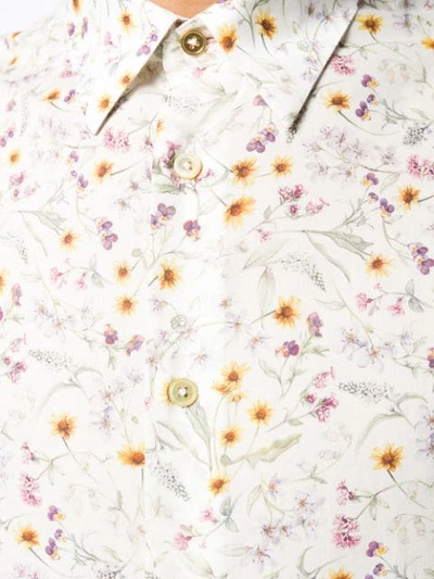 Shop Paul Smith Floral Print Shirt In Yellow