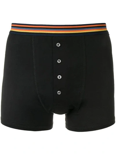 Shop Paul Smith Buttoned Boxer Shorts In 79 Black