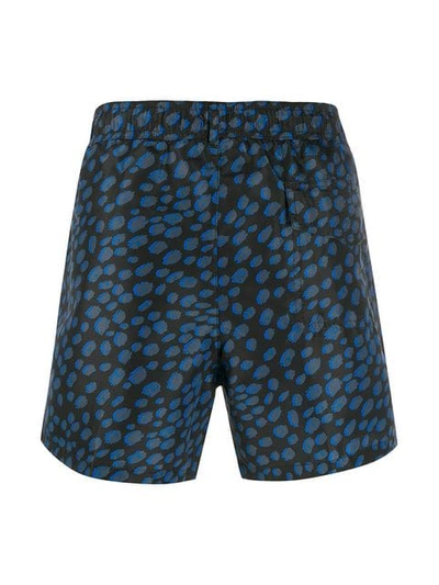 Shop Paul Smith Cheetah Print Swim Shorts In 47 Blue