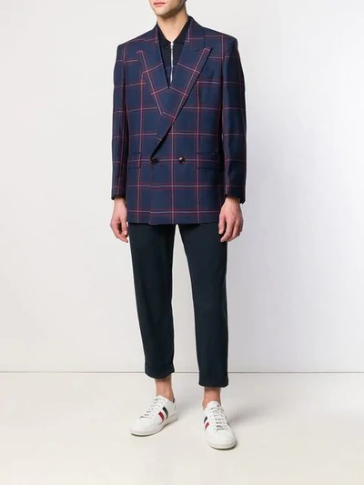 Shop Paul Smith Check Double In 47 Navy Red