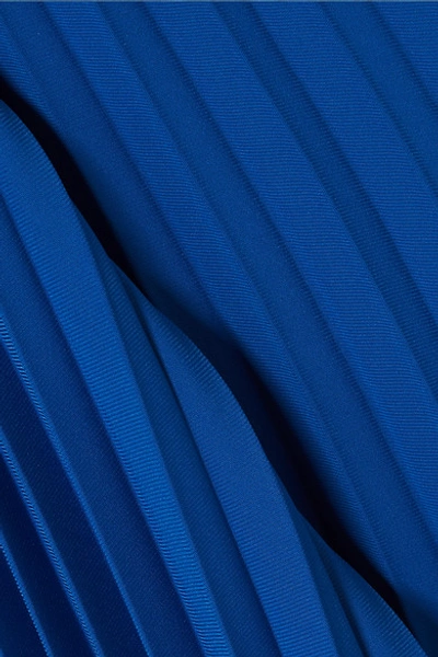 Shop Balenciaga Asymmetric Pleated Midi Crepe Skirt In Royal Blue
