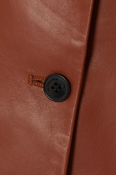 Shop Altuzarra Egan Leather Blazer In Brown