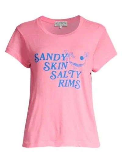 Shop Wildfox Sandy Graphic T-shirt In Bubble Gum