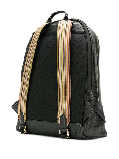Shop Paul Smith Signature Stripe Straps Backpack In Black