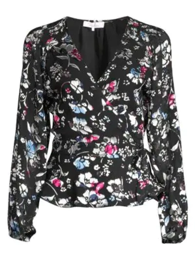 Shop Parker Floral Wrapped Tie Blouse In Multi Cosmo