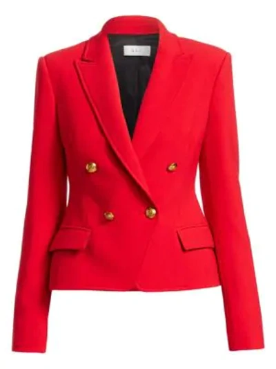 Shop A.l.c Hendrick Double Breasted Blazer In Red