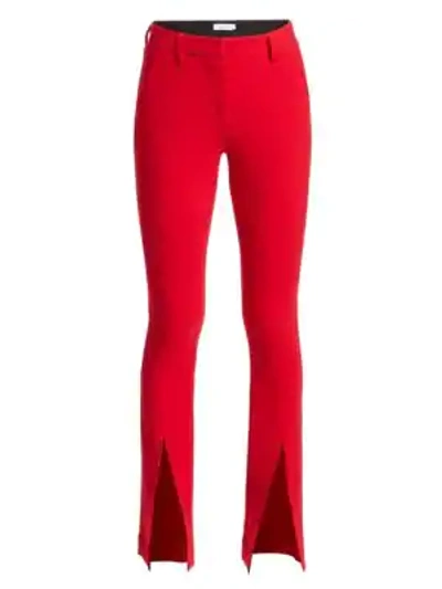 Shop A.l.c Slim-fit Conway Straight-leg Front Slit Pants In Red