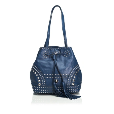 Shop Prada Blue Bucket Bag
