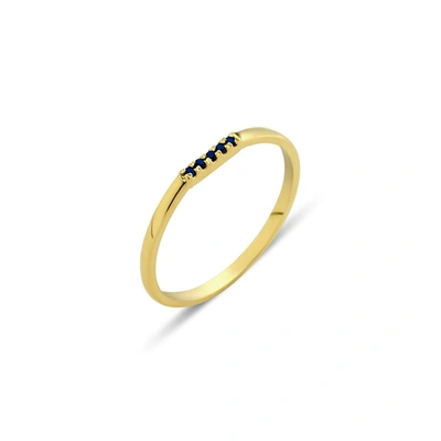 Shop Gfg Jewellery Eline Row Blue Sapphire Ring