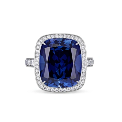 Shop Atelier Swarovski Ngel Halo Ring Swarovski Created Sapphire Size 58