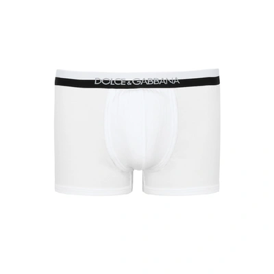 Shop Dolce & Gabbana White Stretch-cotton Boxer Briefs