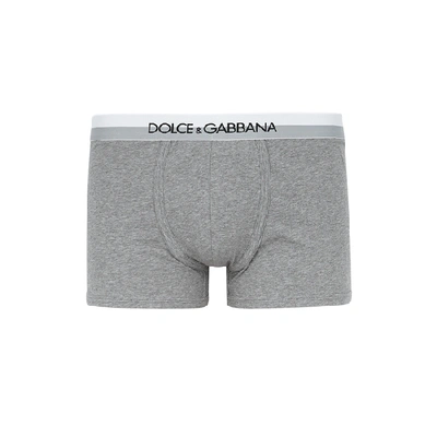 Shop Dolce & Gabbana Grey Stretch-cotton Boxer Briefs