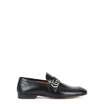 Shop Gucci Donnie Black Leather Loafers
