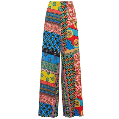 Shop Alice And Olivia Athena Printed Wide-leg Trousers
