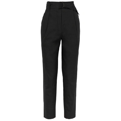 Shop A.l.c Diego Black Linen-blend Trousers