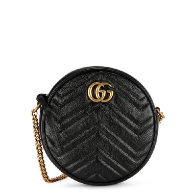 Shop Gucci Gg Marmont Black Leather Shoulder Bag