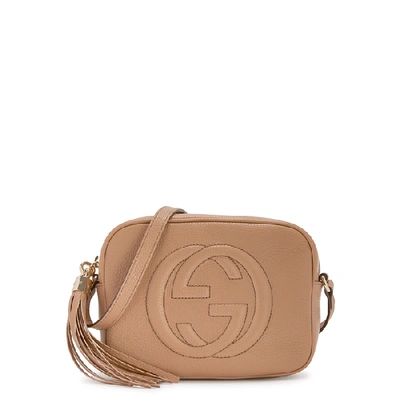 Shop Gucci Soho Small Leather Cross-body Bag In Beige