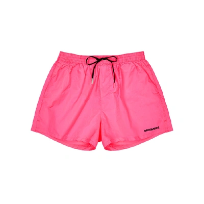 Shop Dsquared2 Bright Pink Shell Swimshorts In Fuchsia