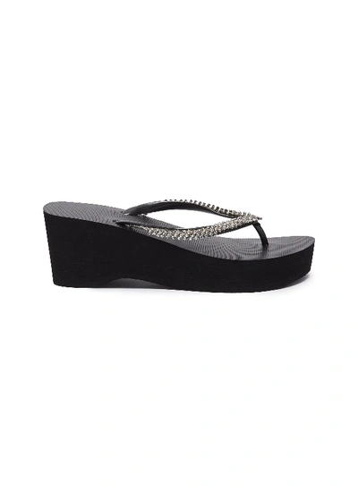 Shop Uzurii 'classic' Strass Pvc Wedge Thong Sandals