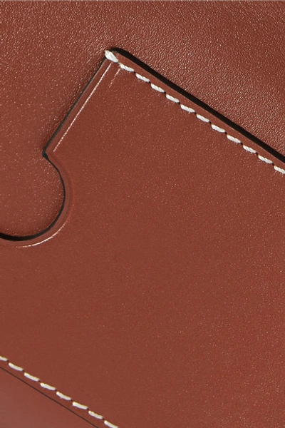 Shop Loewe Gate Leather Pouch In Tan