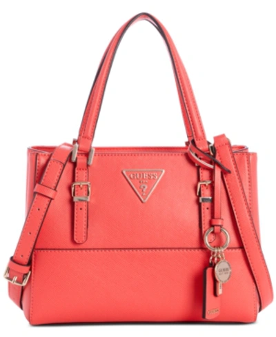 Shop Guess Carys Satchel In Passion/gold