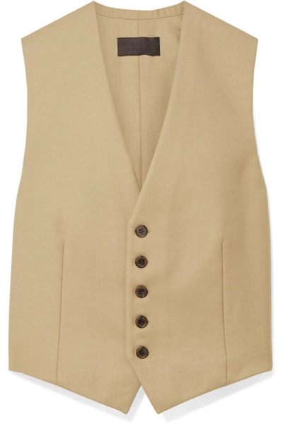 Shop Nili Lotan Angelina Wool-blend Vest In Beige