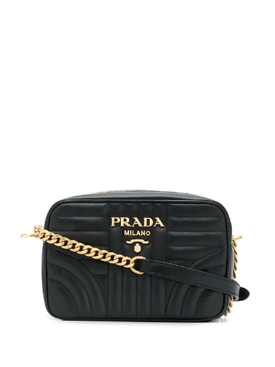 Shop Prada Diagramme Crossbody Bag - Black