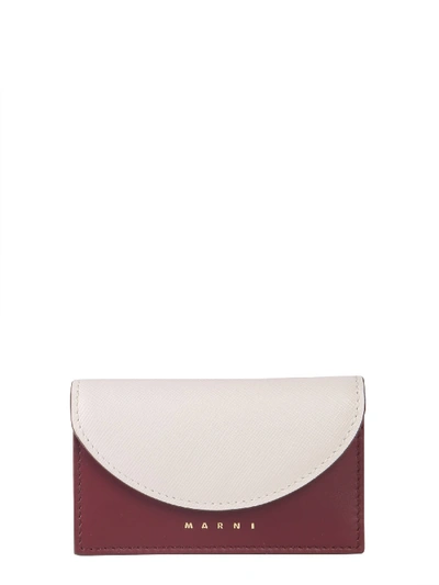 Shop Marni Saffiano Leather Card Holder In Avorio