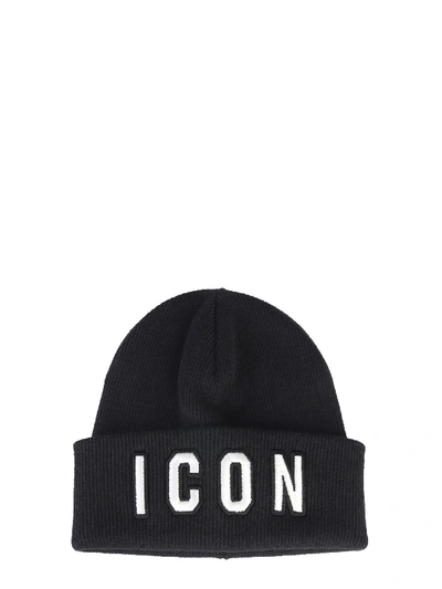 Shop Dsquared2 Wool Cap In Nero