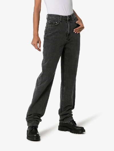 Shop Ksubi High-rise Straight Leg Playback Jeans In Grey