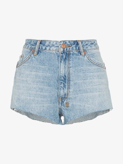 Shop Ksubi Cut-off Denim Shorts In Blue