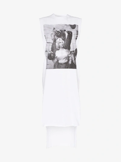 Shop Christopher Kane Marilyn Monroe Print Sleeveless Cotton Dress In White