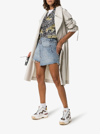 Ksubi Sign Of The Times Asymmetric Denim Wrap Skirt In Blue