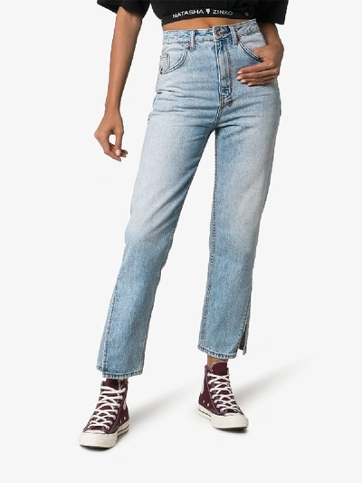 Shop Ksubi Chlo Wasted High-rise Cropped Jeans In Blue