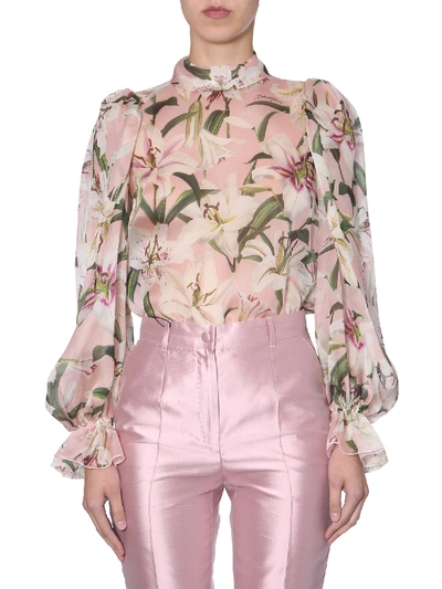 Shop Dolce & Gabbana Silk Blouse In Rosa