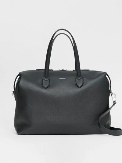 Shop Burberry Grainy Leather Holdall In Black