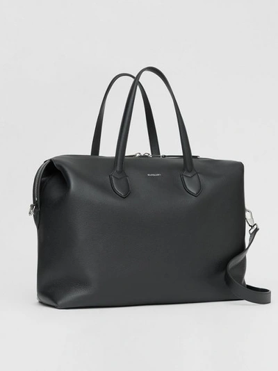 Shop Burberry Grainy Leather Holdall In Black