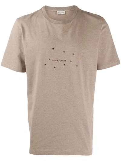 Shop Saint Laurent Star Logo T-shirt - Neutrals