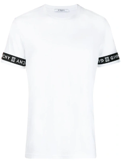 Shop Givenchy Logo Print Sleeve T-shirt - White